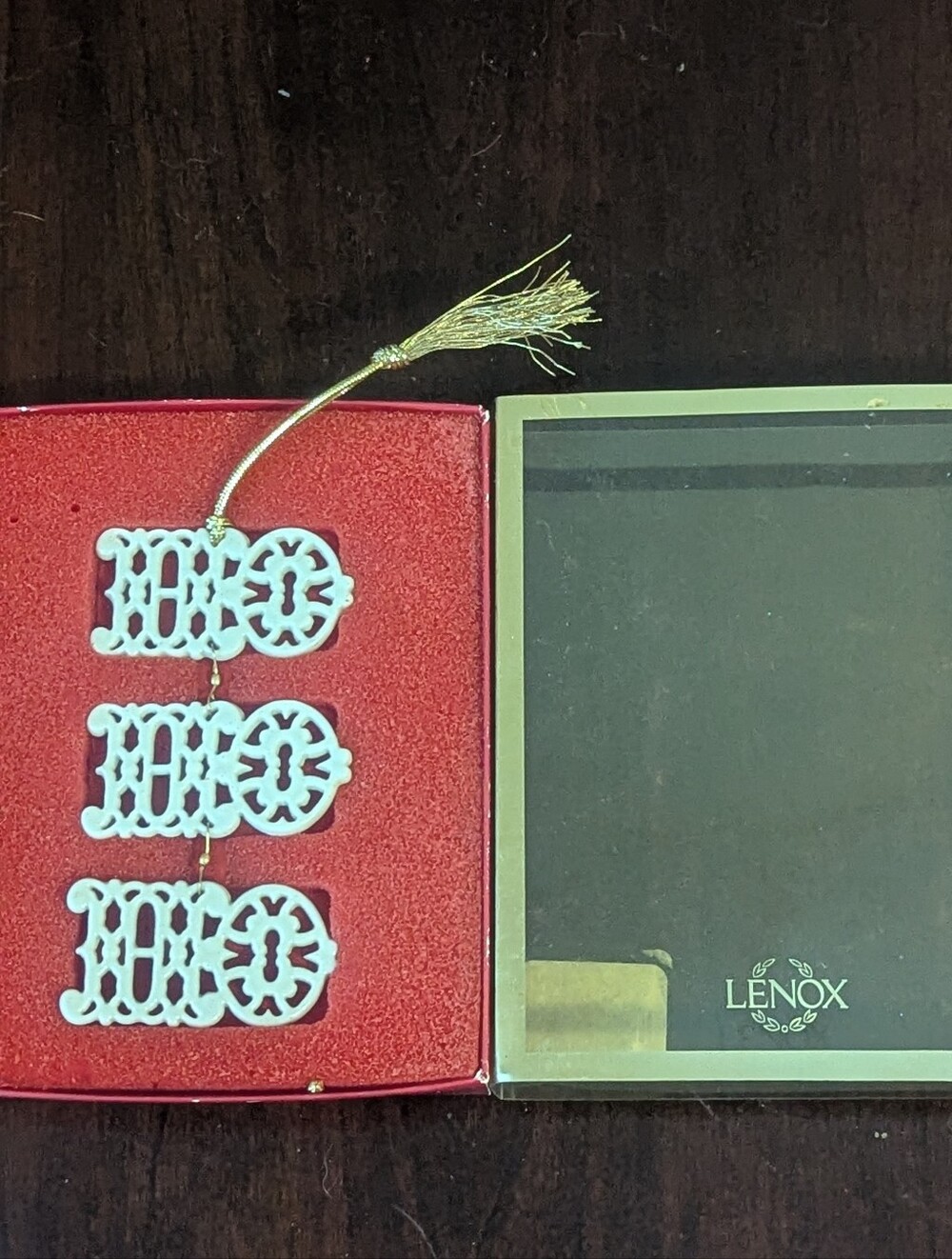 Lenox 2001 Ho Ho Ho Christmas Ornament